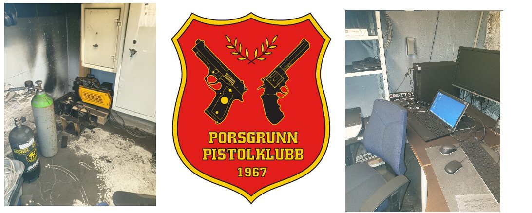 Prosjektbilde for Støtt Porsgrunn Pistolklubb etter brannen