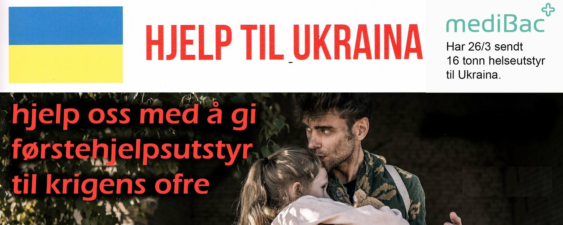 Prosjektbilde for Jeg har sendt 16tonn med førstehjelpsutstyr til Ukraina. Gi din støtte til aksjonen  ❤
