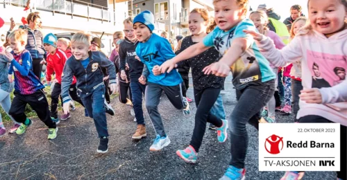 Prosjektbilde for Frol barneskole løper for TV-aksjonen NRK 2023; La barn leve i fred! 