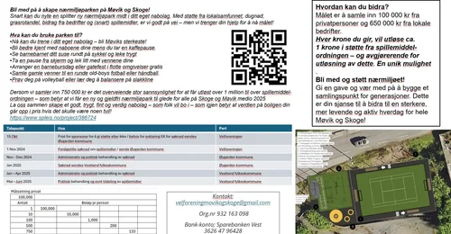 Prosjektbilde for Bygge nærmiljøpark på Møvik og Skoge