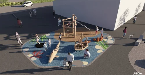 Prosjektbilde for Bli med og skap liv i sentrum - lekeplass på Melbu torg