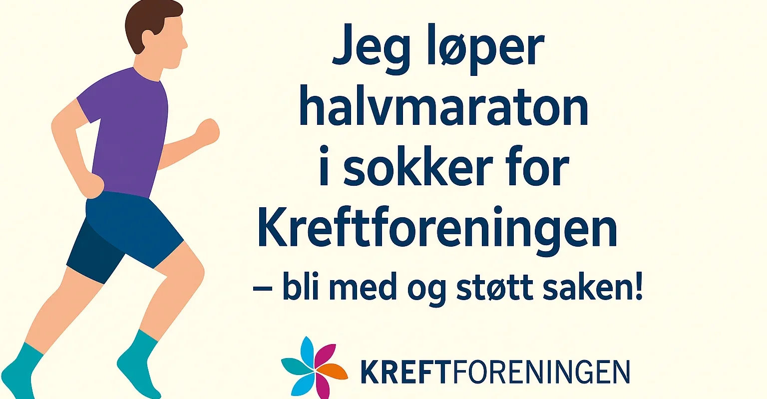 Løper halvmaraton i sokker for Kreftforeningen | Spleis fra SpareBank 1