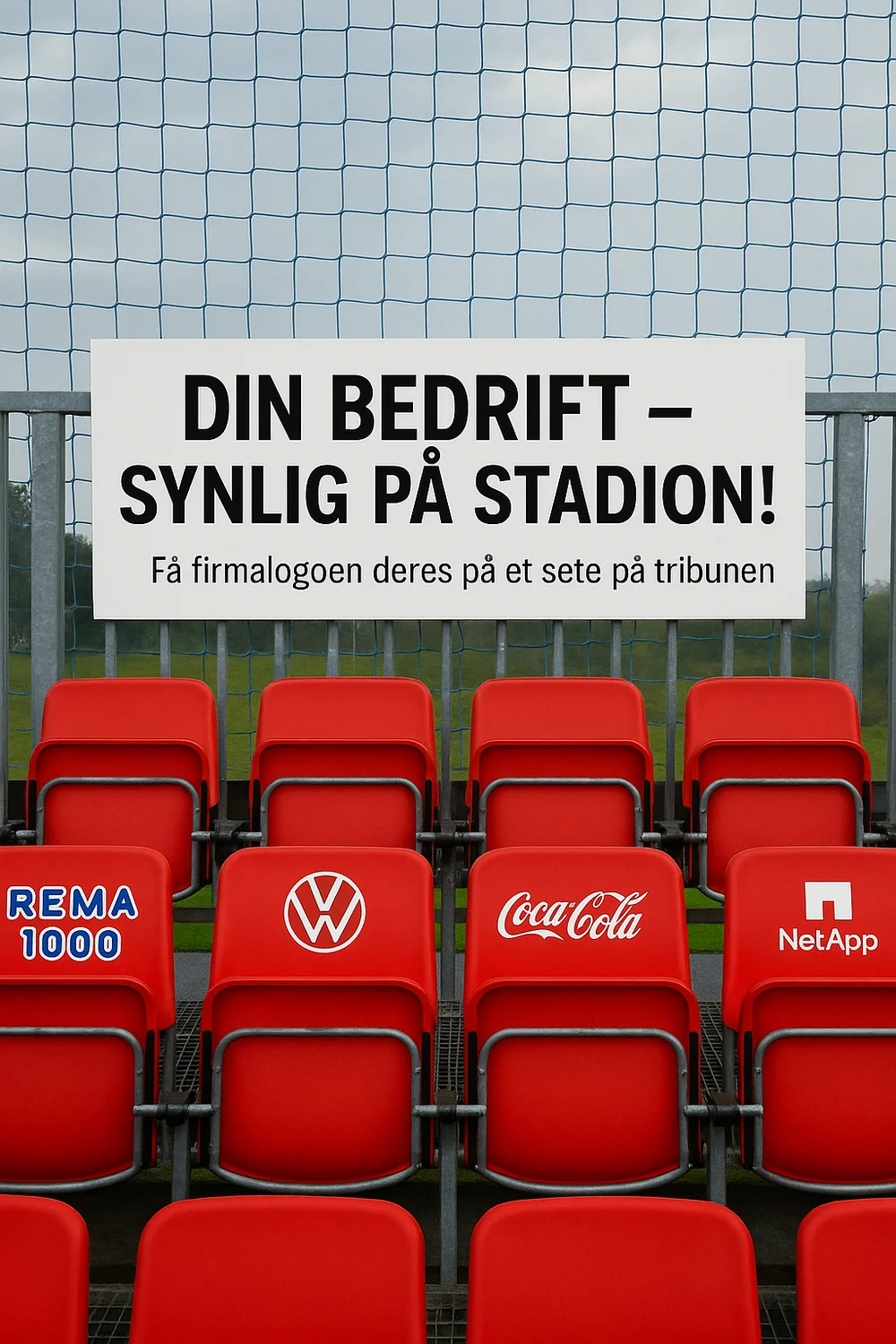 Navn/Firmalogo på stol på tribunen