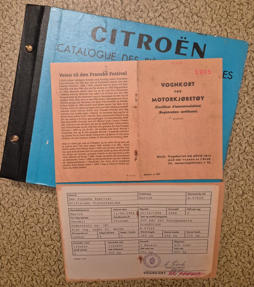 1 andel, 1 vognkort, 1 pin og navnet på ei bakdør