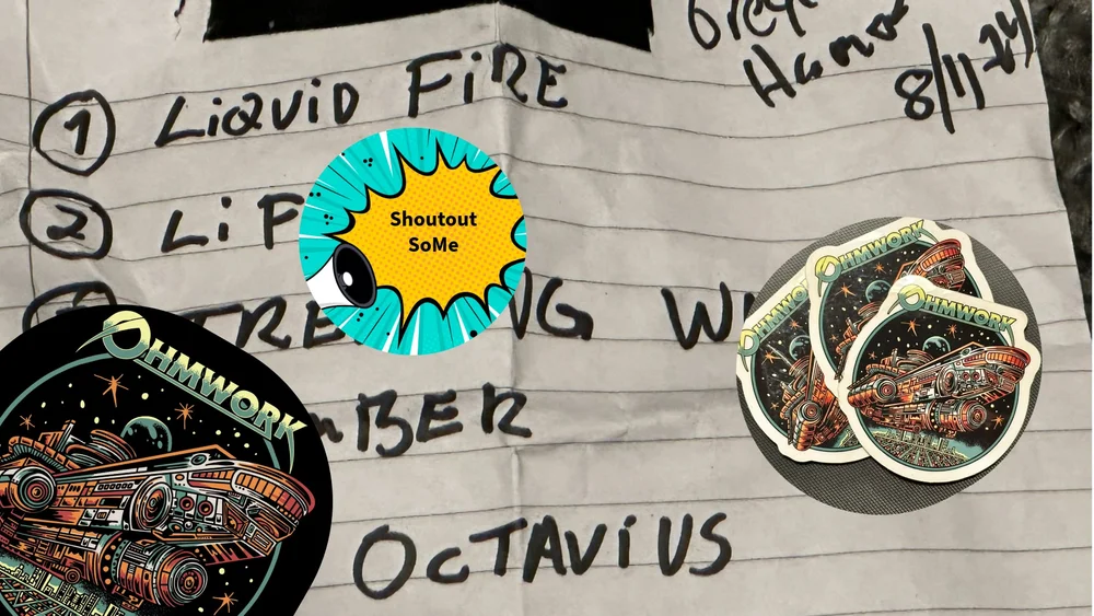 Bundle med T-skjorte, signert settliste, forhåndslytt og SoMe shoutout.