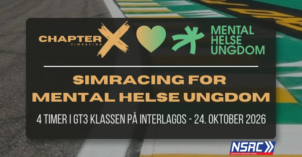 Simracing for Mental Helse Ungdom 2026