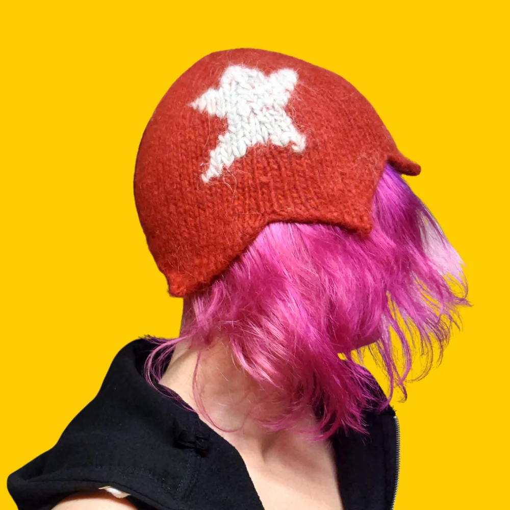 Custom colour hand-knitted sauna hat