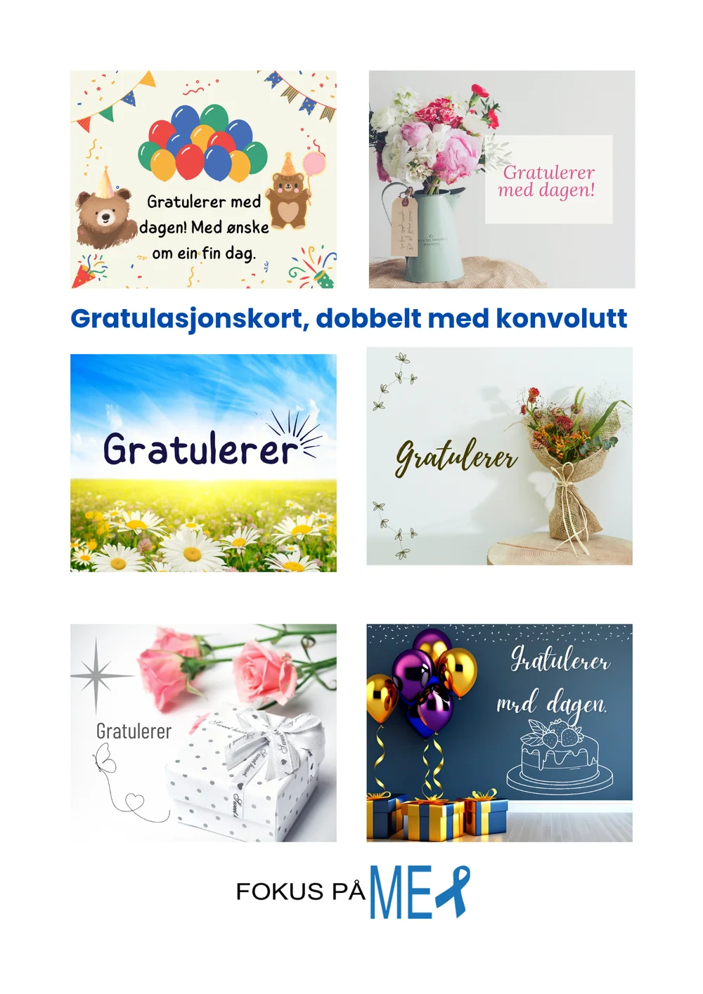 6 gratulasjonskort