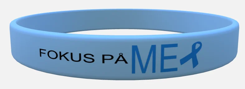 Blått Silikonarmeband med logoen 'Fokus på ME'