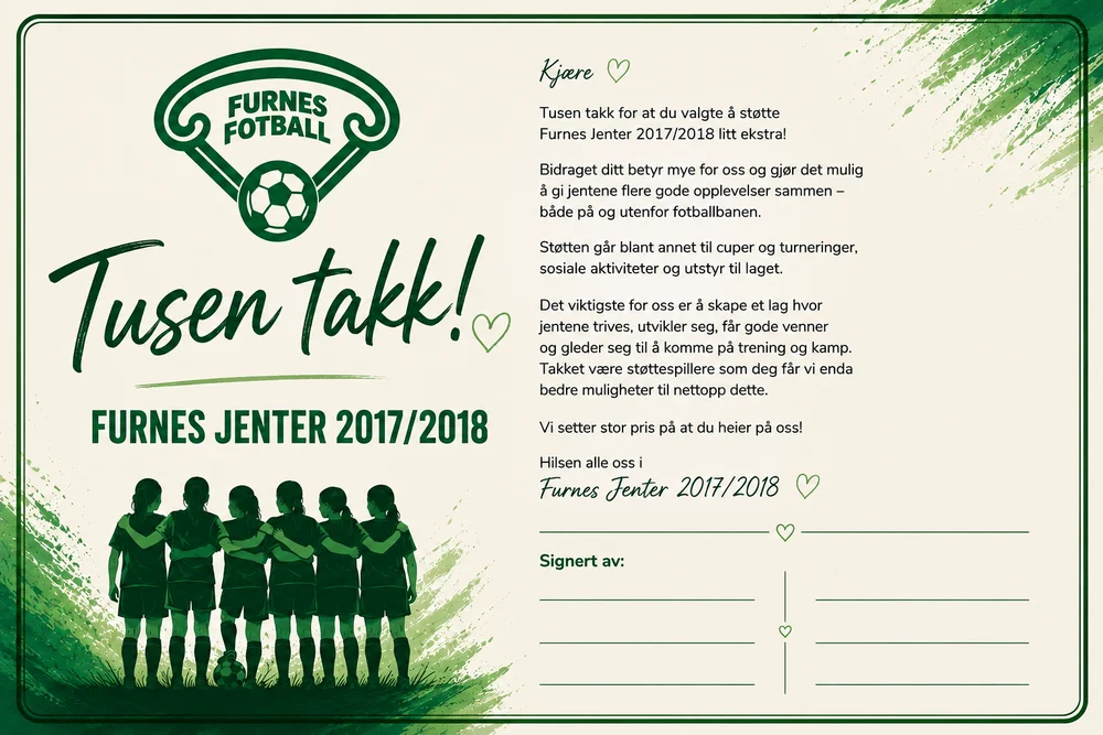 Signert takkekort