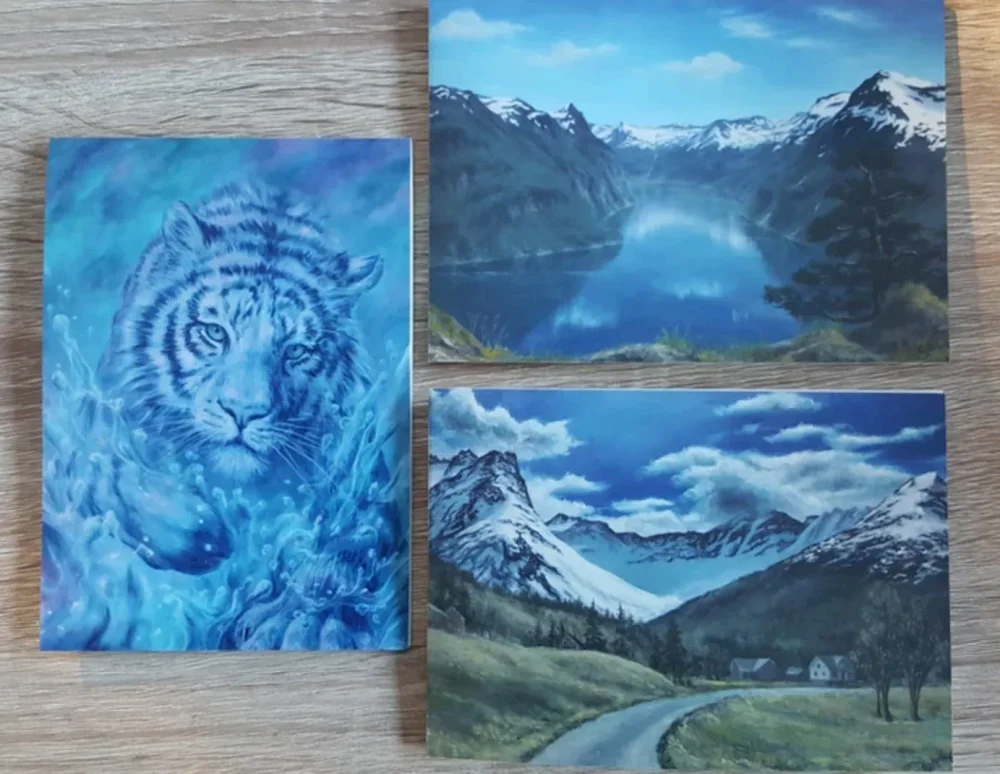 Kunstkort 3 doble kort og konvolutt, S. Hopland