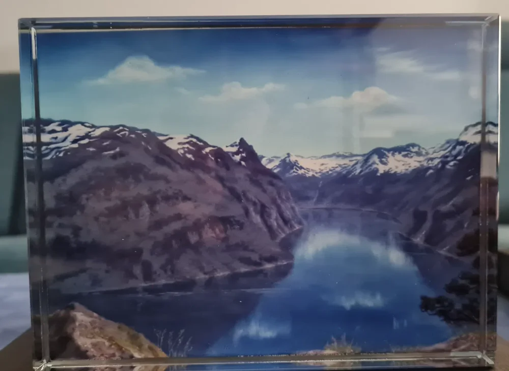 Glasglasfoto "Utsyn frå Ljøen", motiv S.Hopland
